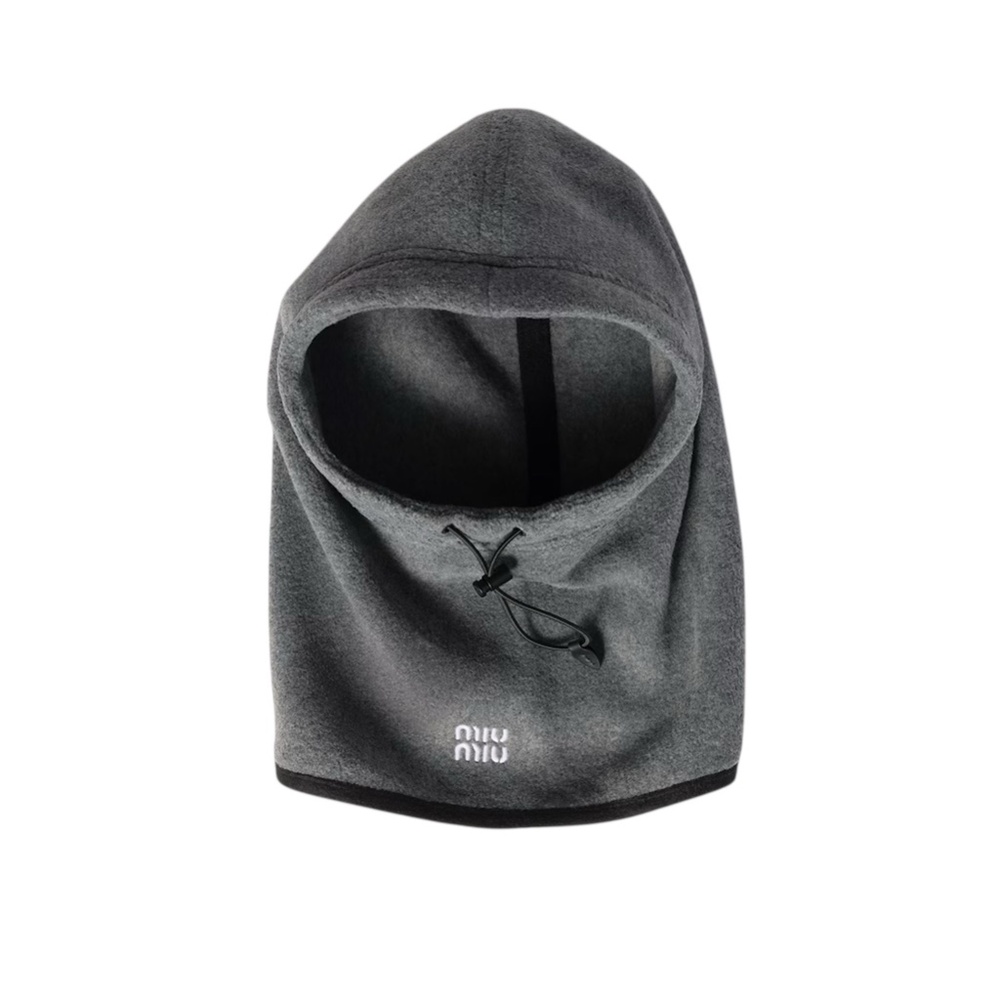 Miu Miu Grey Fleece Logo Hood